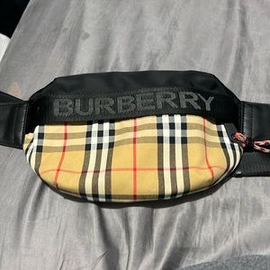 Burberry Black and Tan Checkered Bag